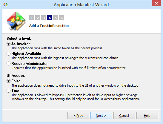 Application Manifest Wizard