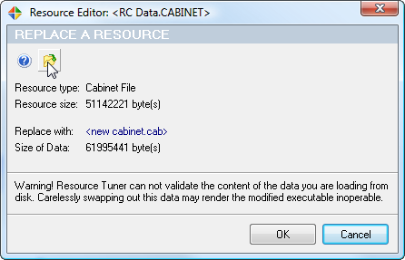 Replace A Resource dialog
