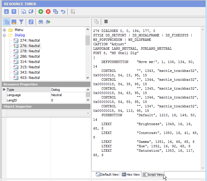 Resource script